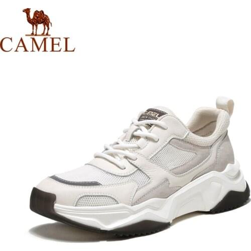 CAMEL 2021 New Summer Autumn Mesh Men Casual Shoes Breathable Platform Thick Heel Chunky Sneakers Men Comfortable Walking Shoes