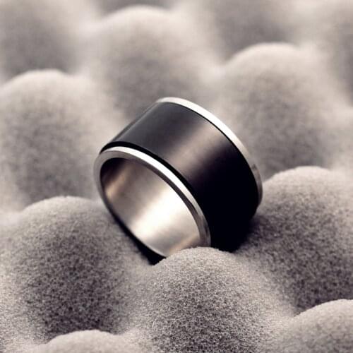 MANGOSKY 12MM Mens 316 Stainless Steel Rolling Ring Ring Titanium Steel Engagement Rolling Ring