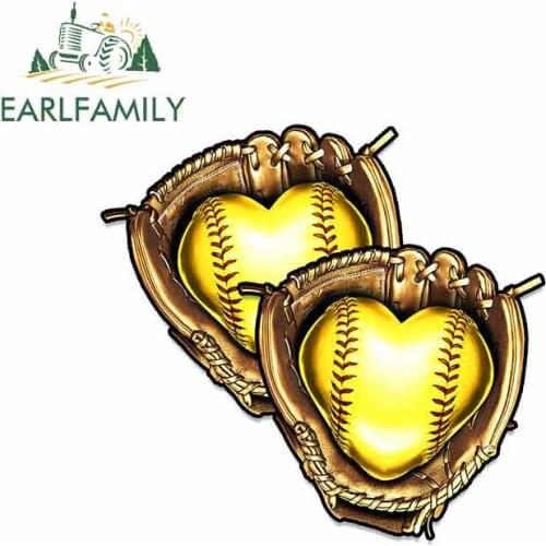 EARLFAMILY 13cm x 12.1cm for Softball Cartoon Oem Funny Car Stickers Vinyl Sunscreen RV VAN Fine Decal JDM Car Accessories