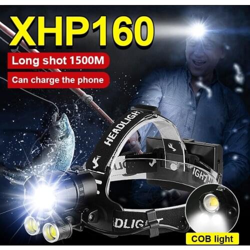 Super Powerful XHP160 Led Headlamp XHP90 High Power Led Headlight 18650 Rechargeable Head Flashlight USB zoom Fishing Head Lamp