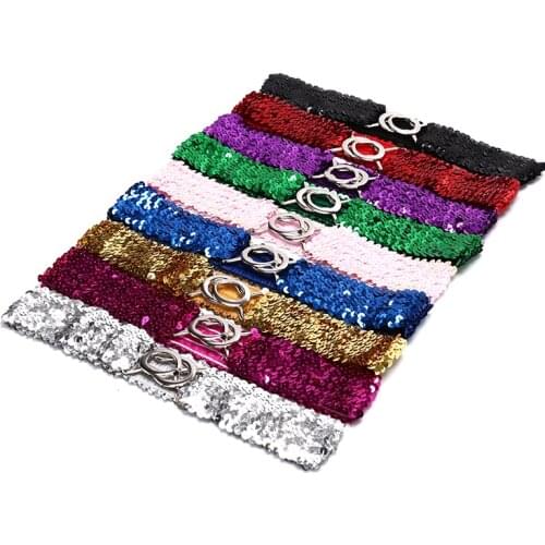 Women Ladies Elastic Sequin Gold Belt Stretch Belly Wide Waistband Wrap Buckle Corset Costume Cheapest