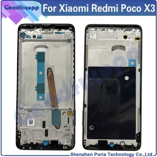 For Xiaomi Poco X3 NFC Middle Frame Plate Housing Bezel Faceplate Bezel LCD Supporting Front Frame Repair Parts