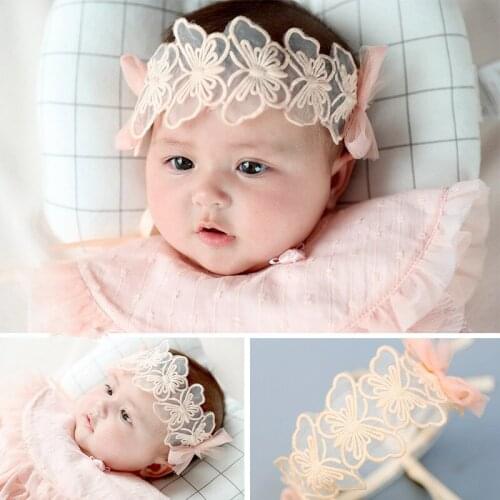 Handmade Lace Butterfly Headbands Hair Band For Newborn Baby Children Girls Hair Accessories Headwraps Butterfly style hair band