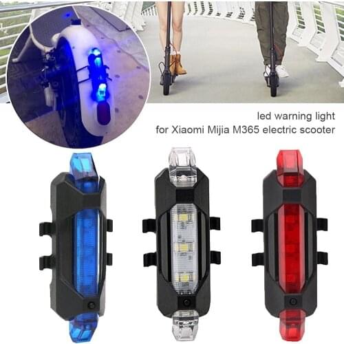 USB Charging Warning Light Scooter Lights LEDs Flashlight White Red For Xiaomi Mijia M365 Electric Scooter Accessories Outdoor