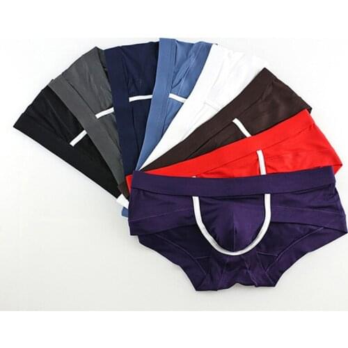 4PCS/Lot New Mens Modal Silk Pantes Fashion Silky Breathable Translucent Low Waist Briefs Comfortable Cool Underwear Male
