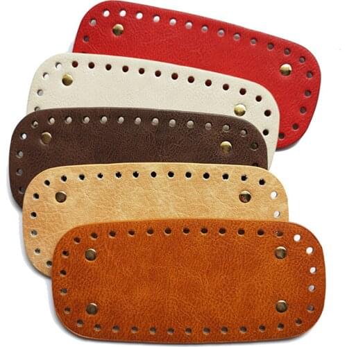 20cm long High Quality Handbags Bottom for Knitting Bag PU Leather Women Bags Base Handmade DIY Bag Accessories Knit hole STP273