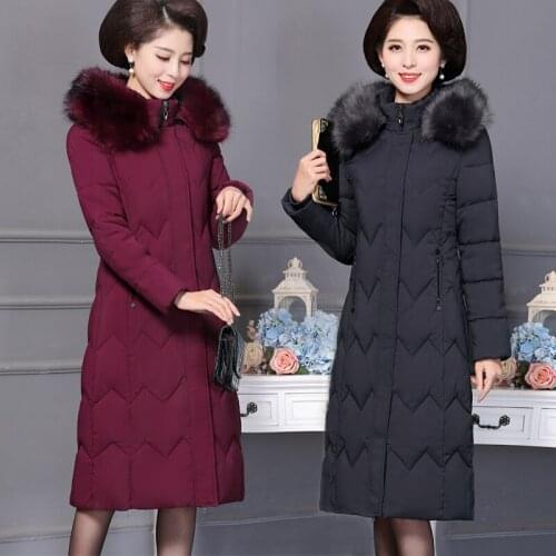 Plus Size Winter Jackets For Women Long Down Cotton Parka Jacket Women Warm Thick Coats Middle-aged Women Hooded Down Jacket 6XL