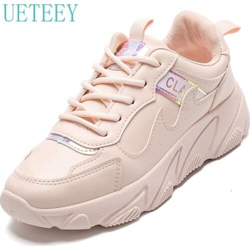 2021 Autumn and Winter New Female Running Shoes Old Shoes Female Students Leather Breathable Sneakers Increased White Shoes