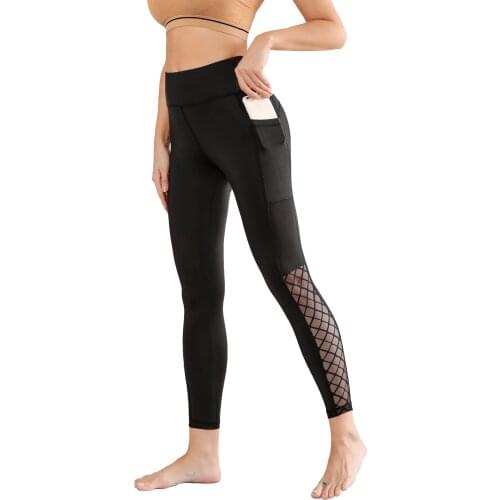 2021 New Design Mesh Women Yoga Leggings Gym Pants Girl Sport Fitness Female Workout Leggings Energy Elastic Black Yoga pants