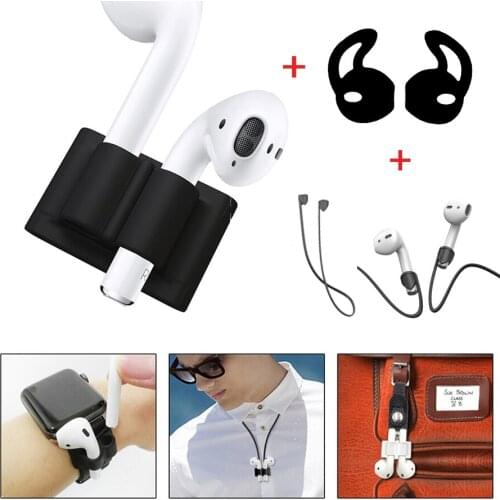 3 in 1 Anti-lost Silicone Holder for Apple Airpods Strap Ear Tips Hook for Apple AirPods Earpods Earphones Accessories