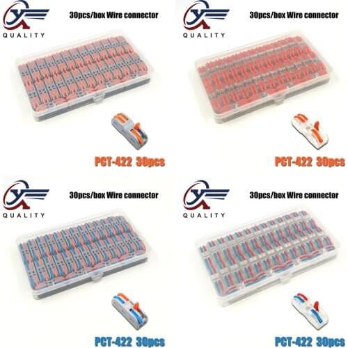 30pcs/box wire connector set box universal compact terminal block lighting wire connector for 3 room hybrid quick connector