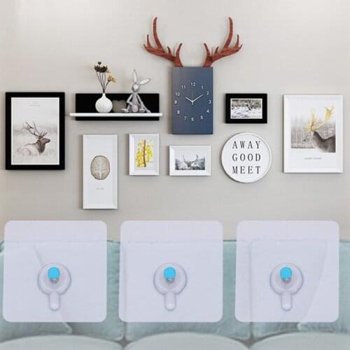 4Pcs Decorative Photo Frame Hanging Hook Wall Strong Suction Cup Sticking Hooks Home Holder Tool Decoration