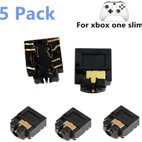 5 Pack Replacement Headphone Jack Plug Port 3.5mm Headset Connector Port Socket for Xbox ONE S Wireless Controller ONE Slim 1708