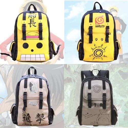 Anime School Bag Backpack Attack On Titan One Piece Totoro Student Fashion Casual Mountaineering Expedition Travel Backpack