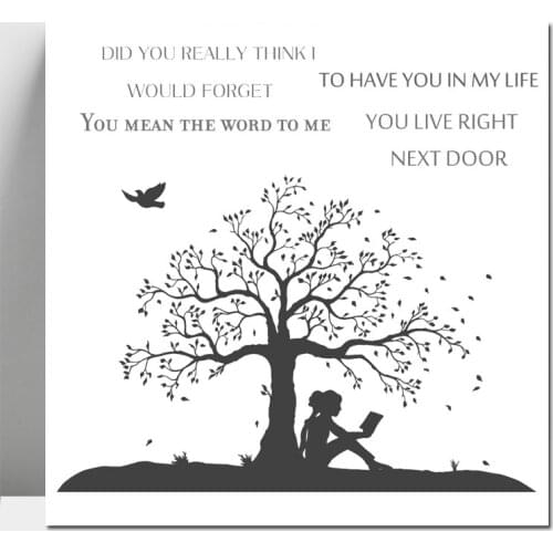 AZSG Quiet Reading Girl Clear Stamps For DIY Scrapbooking/Card Making/Album Decorative Silicone Stamp Crafts