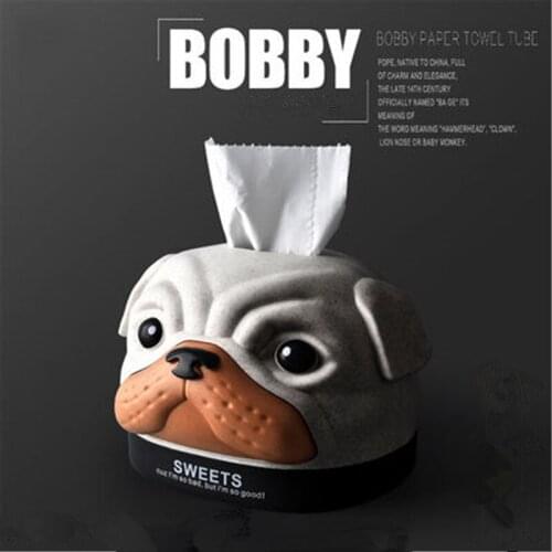 Bobby dog Car Tissue Box napkin holder car seat box for Office Home Decoration Car Ornaments Interior Dashboard Decoration