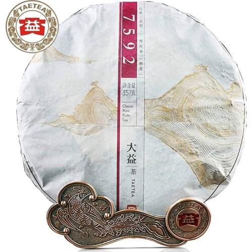 100% Authentic 2014 TAETEA Puer Chinese Tea 7592 Ripe Puer Chinese Tea Chinese Tea Cake Shu Puer Chinese Tea 357g
