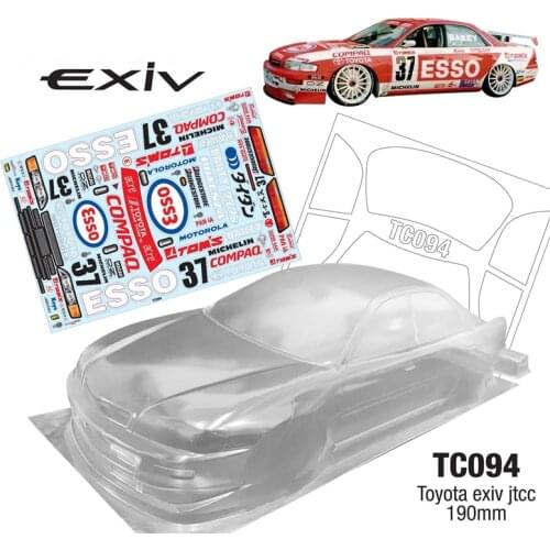 Rc Car Shell Toyota Exiv JTCC 1995 Clear Body 190mm + Logo Stickers For 1:10 Scale On Road Model Cars