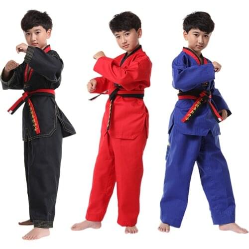 Adult Childrens Taekwondo Clothing WTF Karate Judo Training Portable student Long Sleeve TKD Costumes