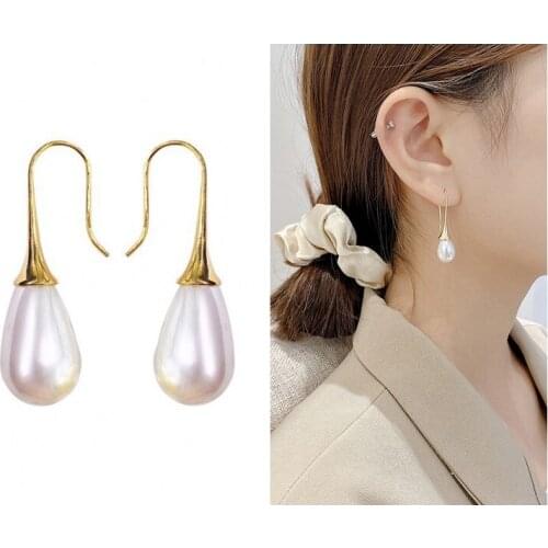 Elegant Pearl Dangle Earrings For Women Girls Luxurious Temperament Pearl Earring Korean Fashion Wedding Party Jewelry Gifts