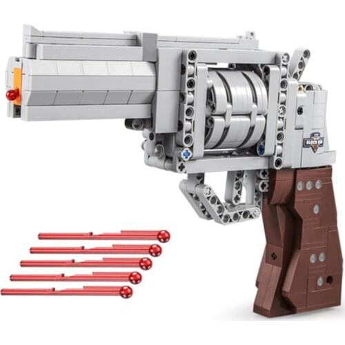 Revolver Gun Toys Building Blocks Pistol Model Desert Eagle Props Kids Shooting Games Children Boys Gift