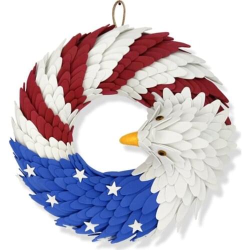 Artificial Garland Decor Creative Simulation Eagle Shaped Floral Wreath Front Door Wall Wreath For Independence Day Decoration