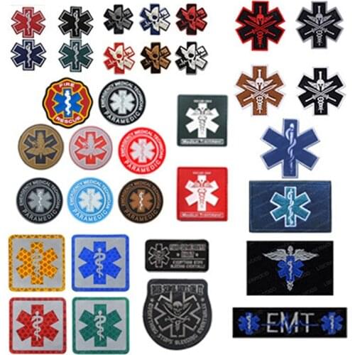 Multicam PJ First Aid Medic Red Cross Paramedic Patch STAR EMT Combat AIRSOFT ARMY Tactical EMS Medical Patch BADGE