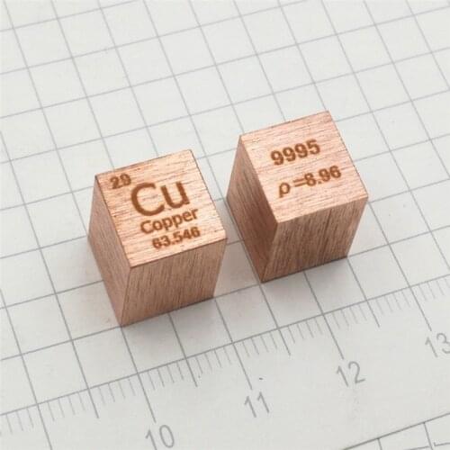 Copper Cubic Metal Copper Periodic Table Cube 10mm 8.9g Cu 99.95