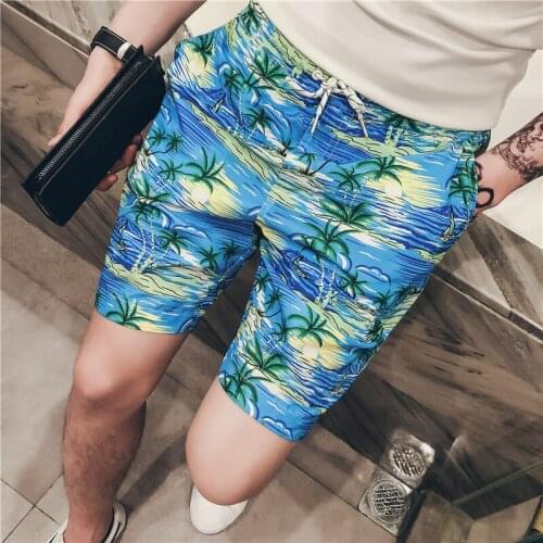 Camouflage Printed Beach Trunks Short Loose Drawstring Casual Cargo Shorts Men Bermuda Homme
