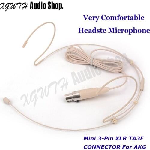 Skin Dual Ear Head Headset Mic Headworn Microphone For Wireless Body-Pack Transmitter System ALL XLR 3PIN TA3F