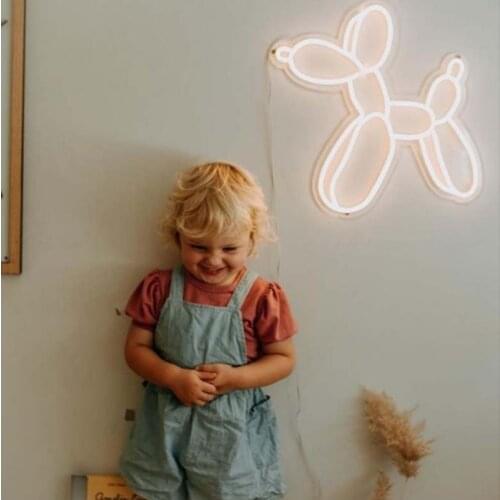 Custom Balloon Dog Neon Sign Led Acrylic Neon Light Decor Wall Hanging for Home Kids Room Bedroom Shop Party Decoration