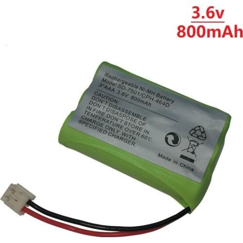 Ni-MH 3.6V 800mAh Replacement Battery for SD-7501 V-Tech 89-1323-00-00 AT & T Lucent 27910 CPH-464D 3*AAA 3.6V BATTERY