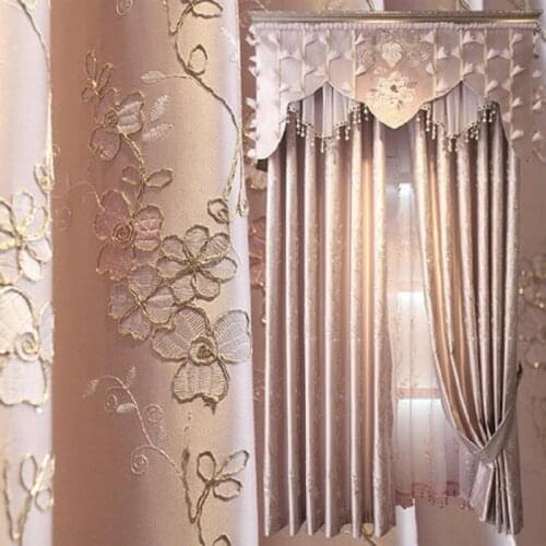 New European modern Curtain fabric Simple Chinese curtain cotton and linen embroidered Curtains for Living dining room bedroom