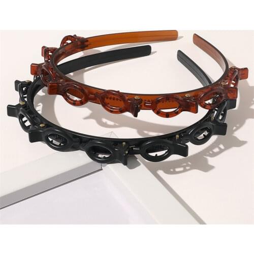 2020 New Hair Band Women Bezel Hair Hoop Double Layer Hollow Out Creativity Add Small Hairpin Headband Girls Hair Accessories