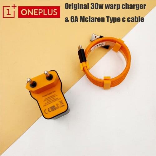 OnePlus Charger 30W Original Warp Charger Power Adapter EU 1M 6A Super Fast Charging USB Type C Cable For 1+ 9 8 7 7t Pro Xiaomi