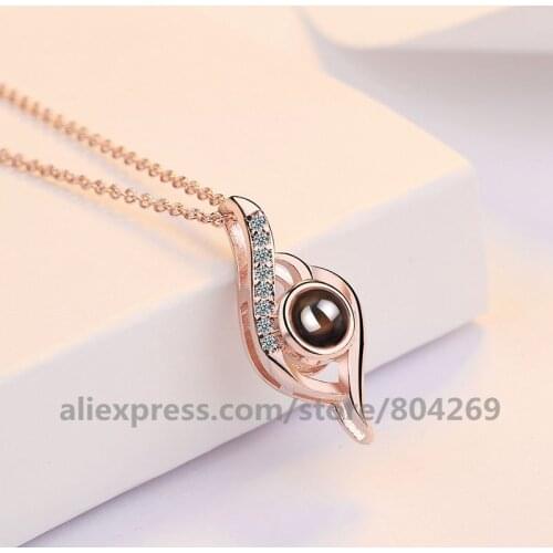 Wholeslae 100 Language I love You Necklace For Women Wedding Letter Necklace Jewelry Women Dress Necklace