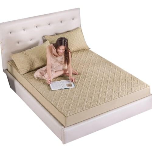 Thicken Quilted Bed Sheet Six-sided All-inclusive Fitted Zipper Detachable Mattress Cover Protector Thick Soft Pad For Bed Home