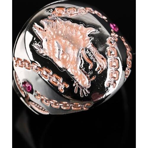 Retro Ferocious Animal Wolf Head Ring Simple Design Exquisite Engraved Signet Rings for Mens Gothic Punk Party Jewelry Gift