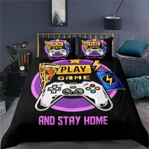 Luxury 3D Cartoons Game Console Printed Kid Bedding Set Comfortable Gamepad Duvet Cover Pillowcase Home Living Queen/King Size