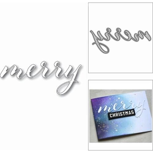 Christmas 2020 New Merry Art Word Script Metal Cutting Dies for Scrapbooking and Card Making Decorative Embossing Craft No Stamp