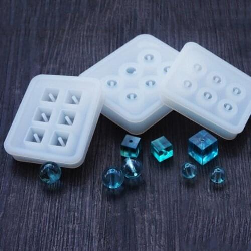 Silicone DIY 12mm 16mm Bead Mold Round Square Shape Beads Jewellery Making Mould Hand Craft Tool