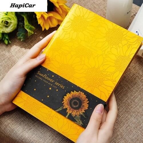 128 Sheets Super Thick Leather A5 Journal Notebook Daily Business Office Work Notebooks Sun Flower Notepad Diary School Supplies