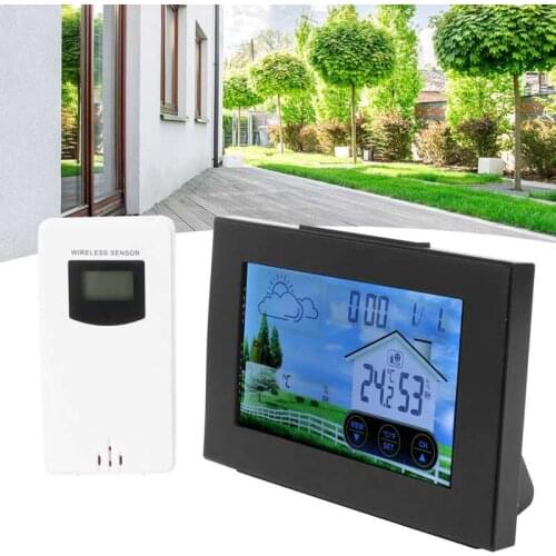 Thermometer Hygrometer Clock Digital Wireless Thermometer Hygrometer Alarm Clock With Touch Screen For Indoor Outdoor Use