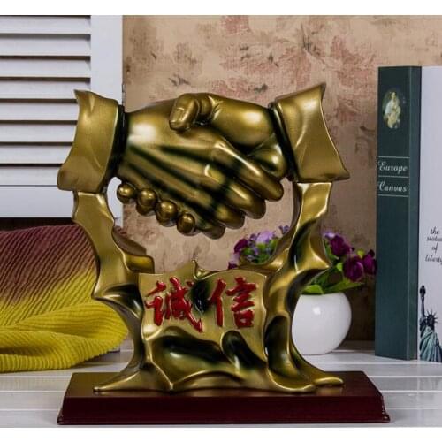 Good faith handshaking decoration company to celebrate the opening of handicraft manufacturers design business commemorative gif