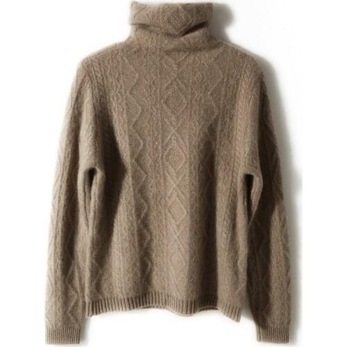 Sweaters Women Winter 2021 100% Merino Wool Knitting Pullovers Turtleneck Long Sleeve Winter Sweaters Female Woolen Knitwears