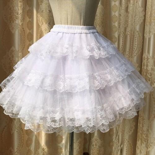 Lolita Skirt Women Petticoats Hard Yarn Pannier 100% cotton lining Basic Puff Skirt COS Violence Tulle Half Skirts for Coser