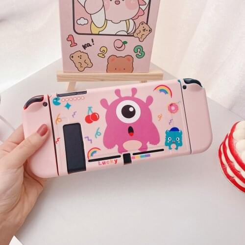 Pac-Man Little Pink Monster Cartoon Soft TPU Full Cover Switch Protective Case For Nintendo Switch