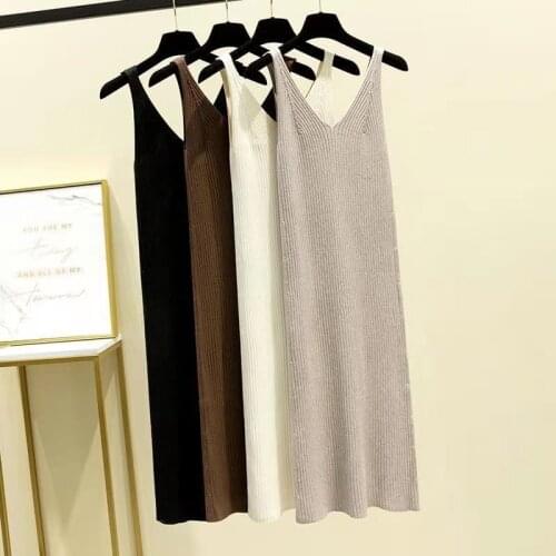 Spring summer 2021 Woman Tank Dress Casual Satin Sexy Camisole Elastic Female Home Beach Dresses v-neck camis sexy dress