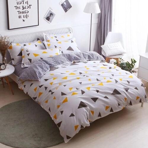 1Geometric Stripe Girl Boy Kid Bed Cover Set Duvet Cover Adult Child Bed Sheets Pillowcases Comforter Bedding Set 4pcs