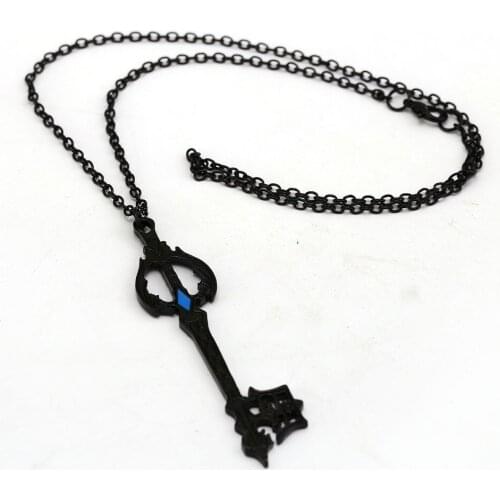 10pcs/lot Game Kingdom Hearts Necklace Sora Black Keyblade Pendant Fashion Link Chain Necklaces & Pendants Charm Gifts Jewelry
